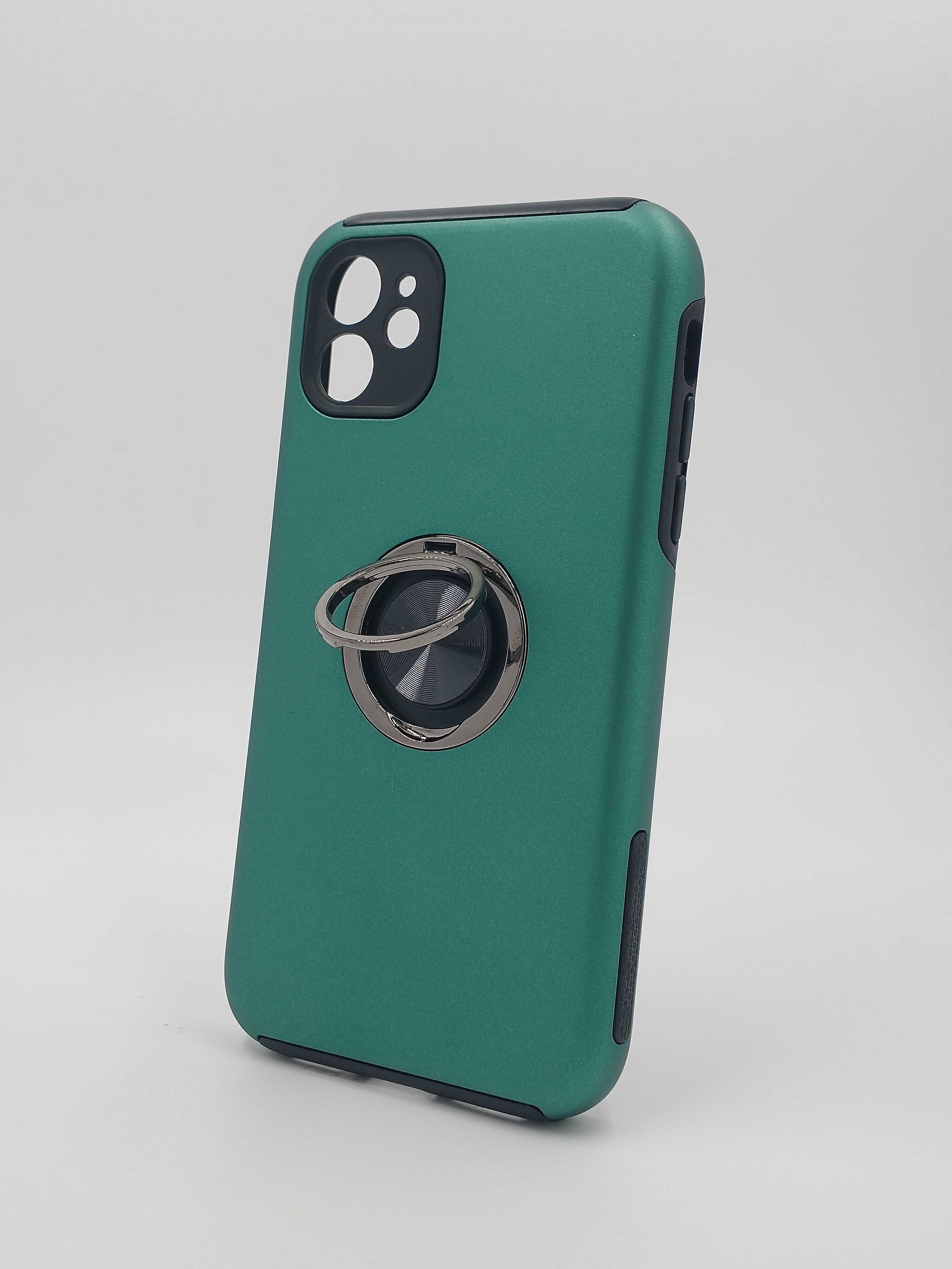 case plecki etui metal ring do Apple iPhone 11 zielony