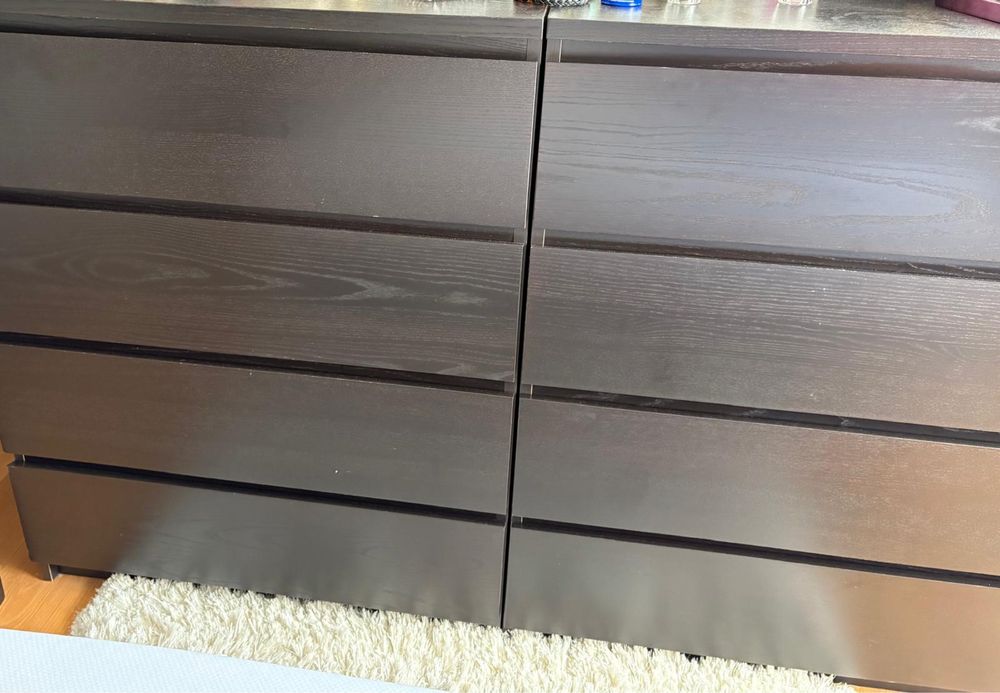 Cómoda c/4 gavetas, pret.cast. /ikea Malm