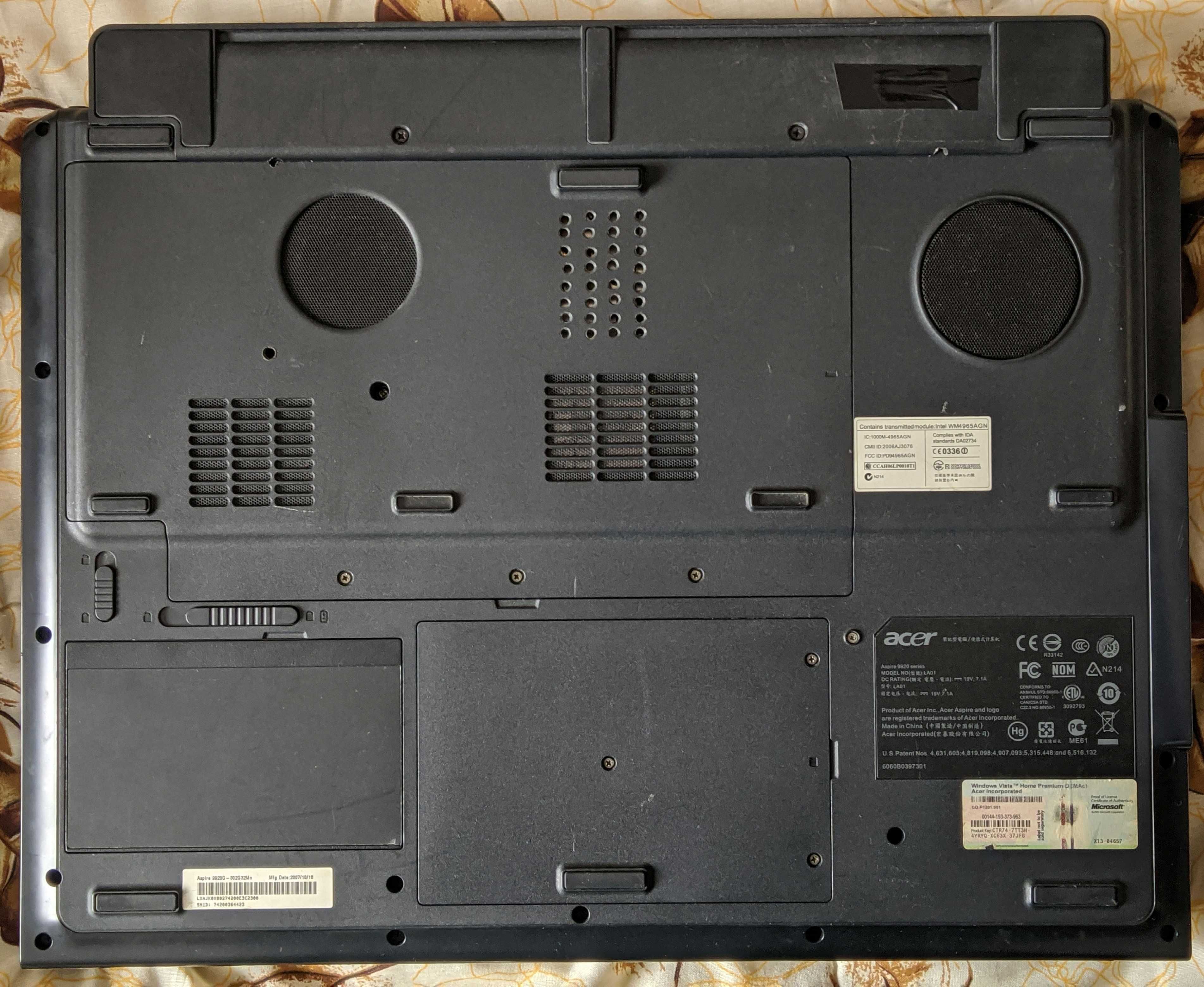 Ноутбук Acer Aspire 9920 (20 дюймів, 1680*1050)