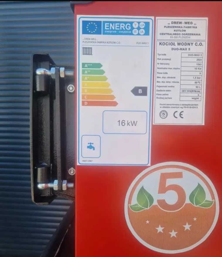 KOCIOŁ PIEC 12 kw drewno + węgiel, 4 kanały, DUŻY ZASYP, DOSTAWA 48H *