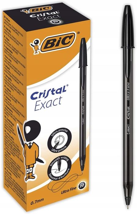 Bic Cristal Exact Długopis Tradycyjny 20 Szt. Czarny