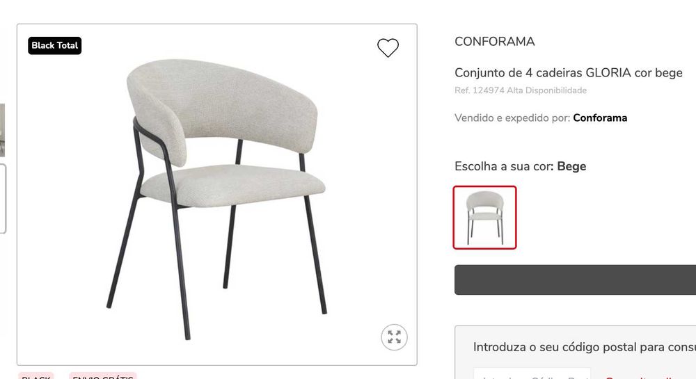 2 Cadeiras Modelo Gloria Conforama