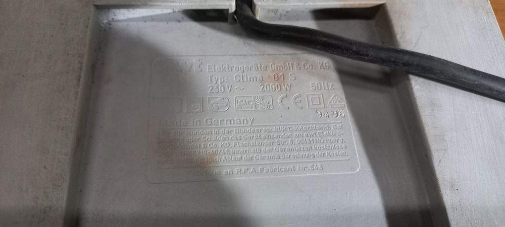 Тепловентилятор  EWT, потужність 1 та 2 кВт, виробництва Германії