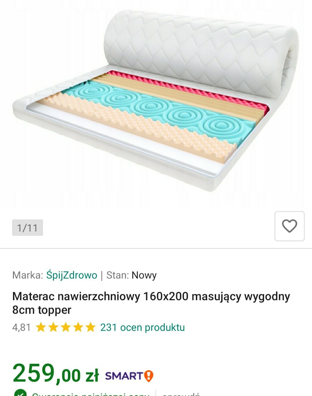 Sprzedam materac 160×200  Fabryka Dobrych Materacy!!!