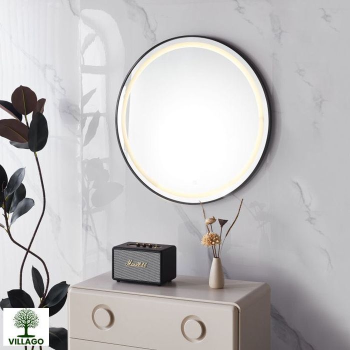 Lustro LED Okrągłe 80 cm Ant-Fog 3 barwy światłą dotykowy włącznik