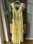 Sukienka na ramiączkach maxi ruffles boho z brokatem Floryday