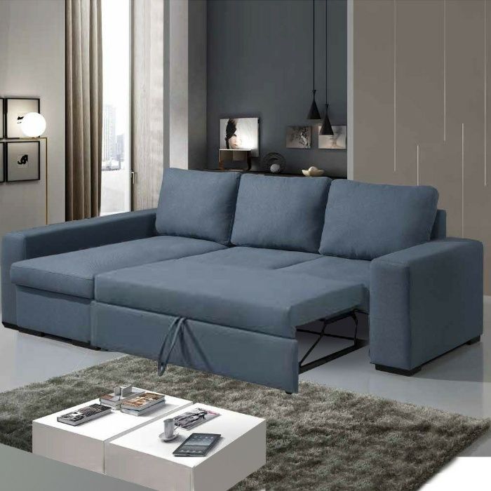 SOFA CAMA c/ Chaiselong - NOVO - FABRICA - Varias cores - sofá