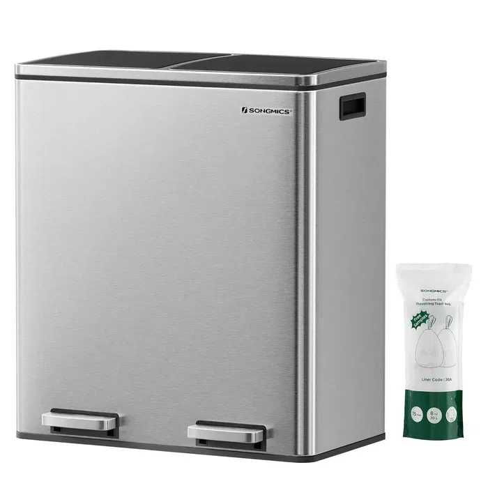 Nowy metalowy kosz na śmieci / pojemnik / 30Lx2 / SONGMICS !6168!