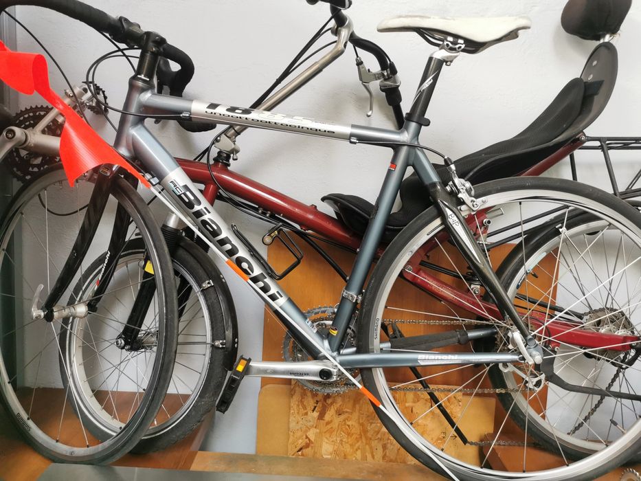 2 bicicletas - estrada bianchi e reclinada nazca