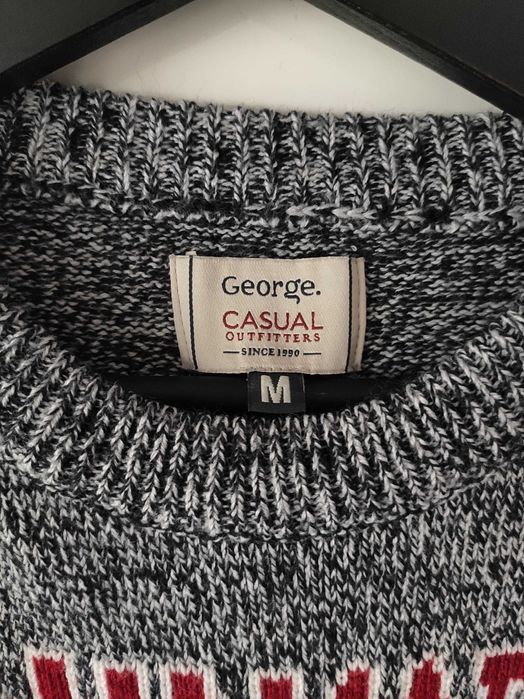 Świąteczny zimowy sweter męski George rozmiar M