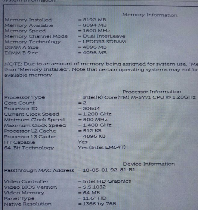 Dell Latitude 7202 Rugged Tablet - CoreM 8GB 500GB SSD WiFi+ BT Win 10