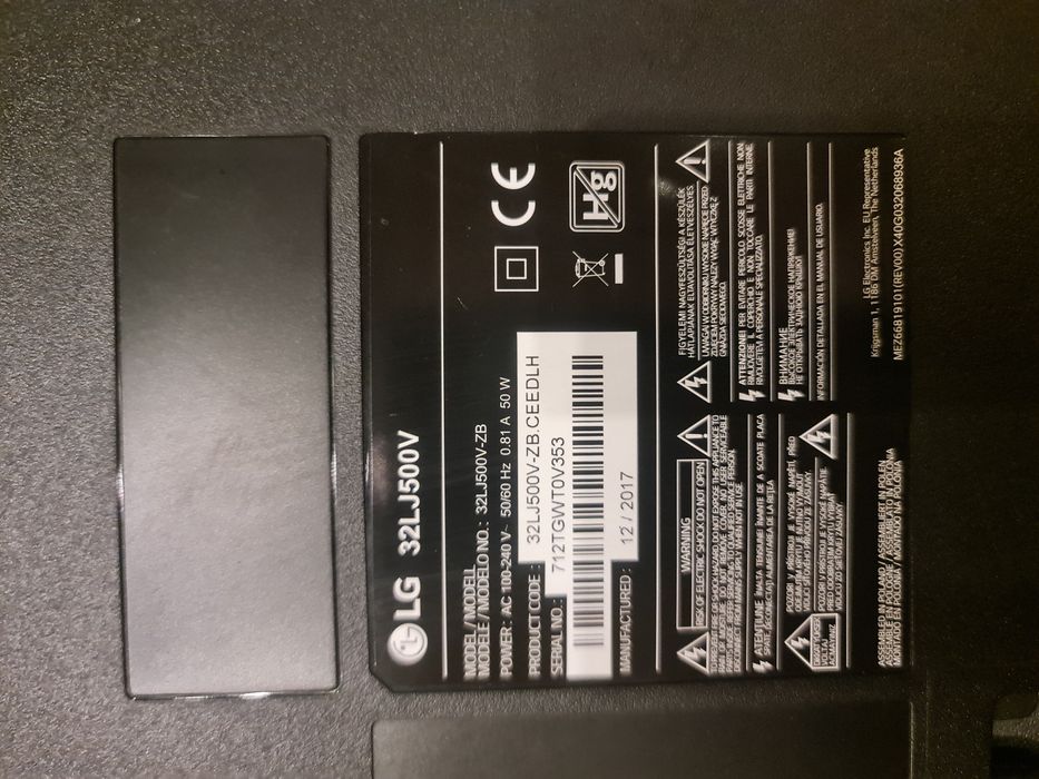 TV LG 32LJ500V z tuner DVDT-2