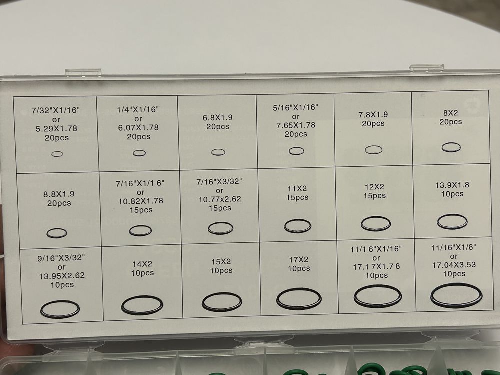 Набор уплотнительных колец 270 шт 18 размеров автокондиционеры
