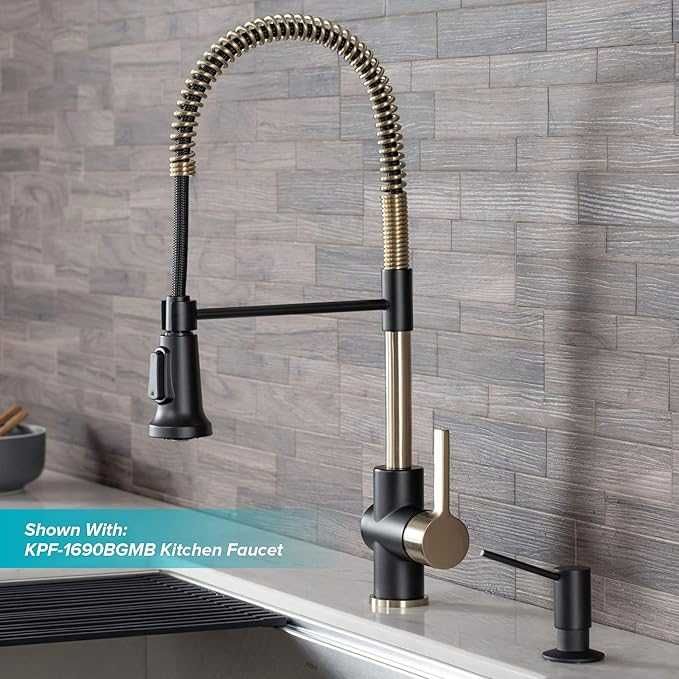 Zabudowany dozownik mydła – szczotkowane złoto, obrotowa pompka -złoty