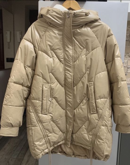 Pikowana kurtka zimowa 2xl/3xl camelowa