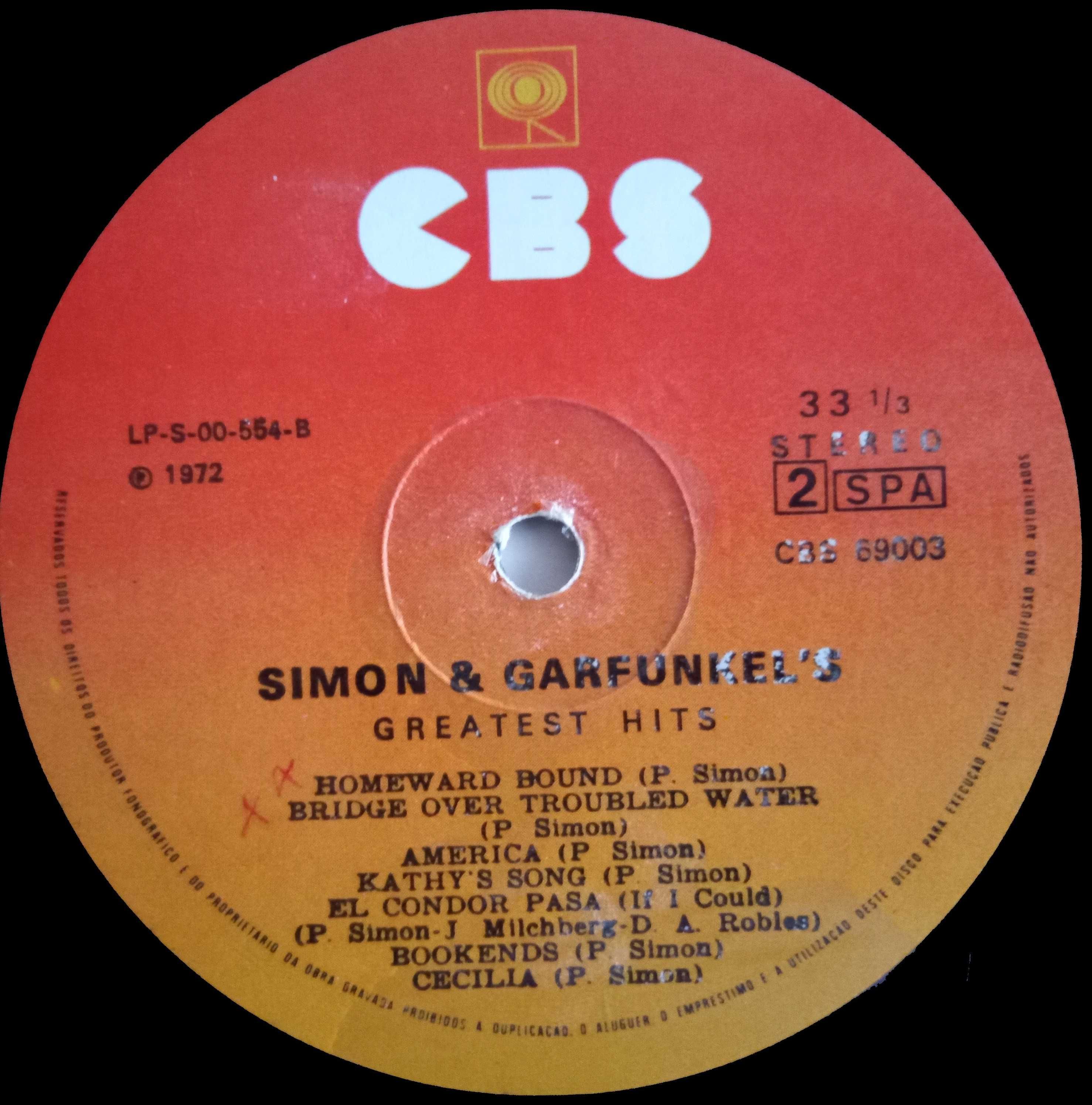 Simon & Garfunkel	- - - - -	Greatest Hits	- - - - -	LP