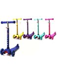 Детский трехколесный самокат Mega Scooter, 4 цвета: светящиеся колеса