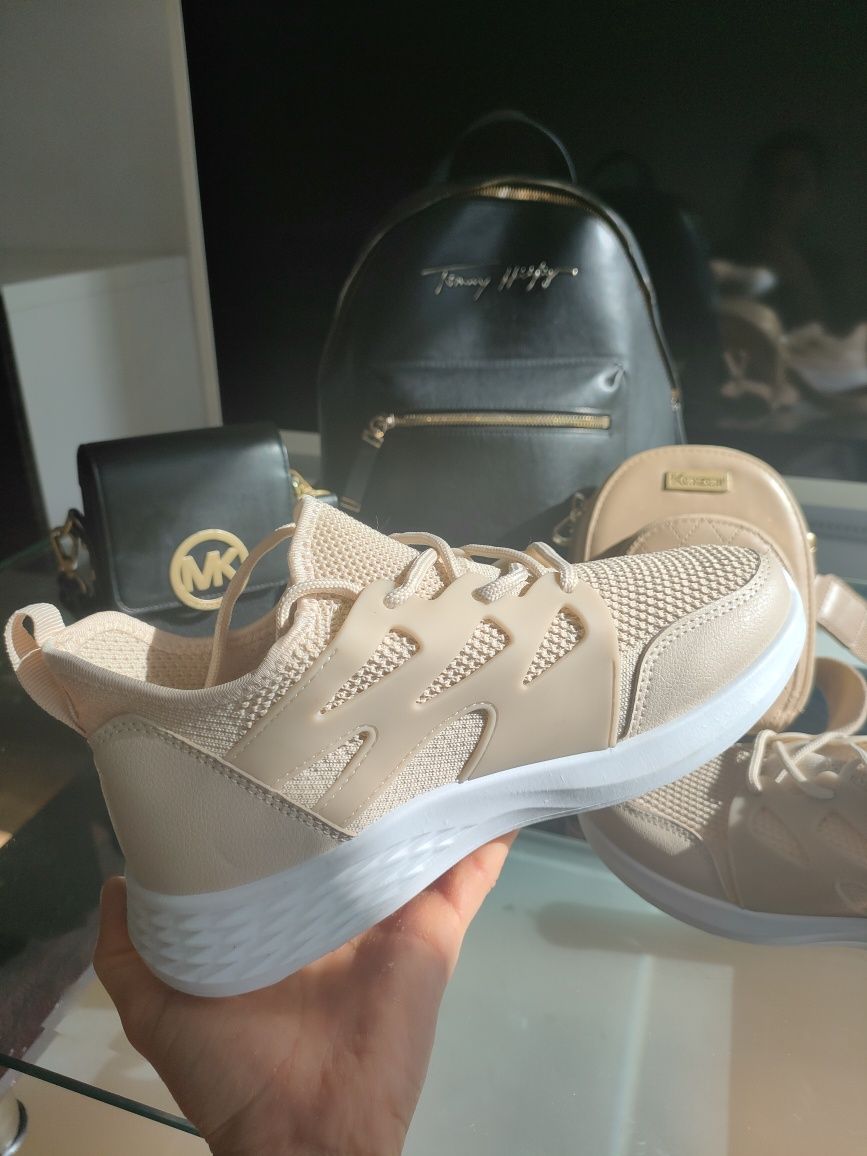 Nowe sneakersy Tk Maxx 39 beżowe fitness do biegania buty adidasy  25