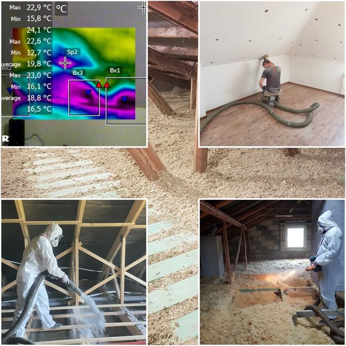 Wełna mineralna wdmuchiwana Ursa Knauf Rockwool Celuloza Ekofiber