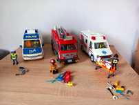 Playmobil Straż pożarna karetka ambulans policja radiowóz dino t-rex