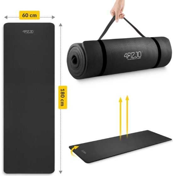 Mata do ćwiczeń 180×60 NBR 4FIZJO Jogi Pilates Aerobiku Cardio 1cm
