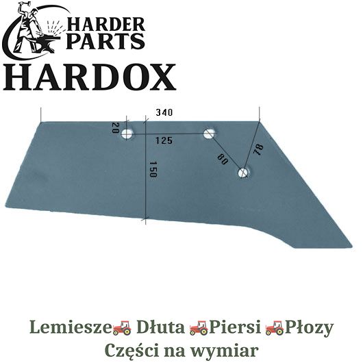 Lemiesz Niemeyer HARDOX 200614/P części do pługa 2X lepsze niż Borowe