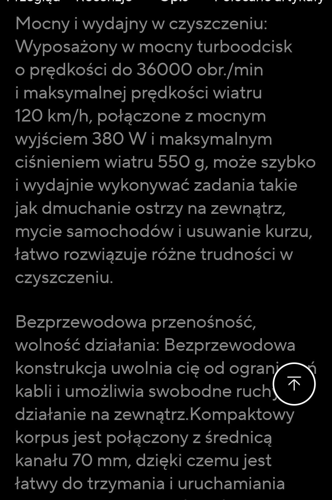 Dmuchawa powietrza akumulatorowa
