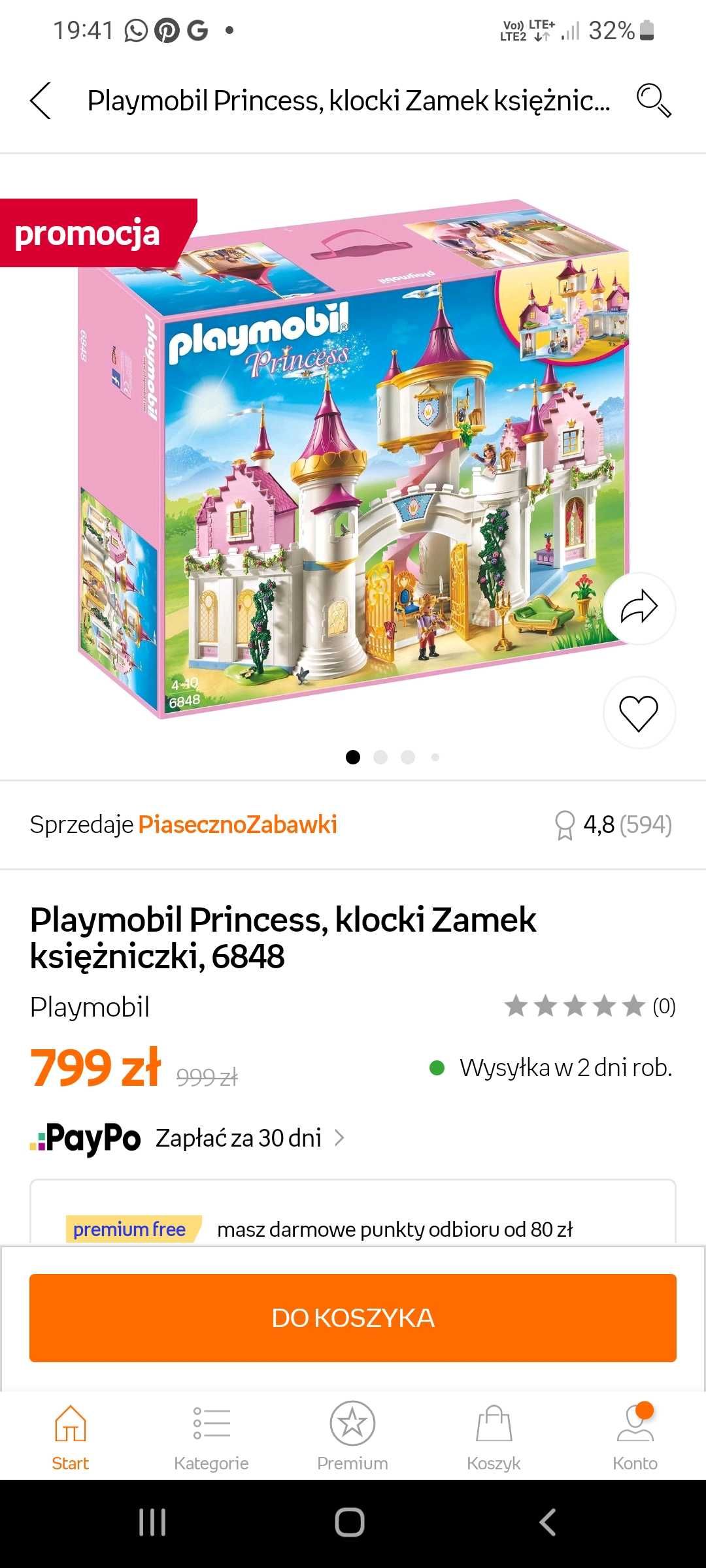 Playmobil 6848 Princess Zamek Księżniczki dla Barbie