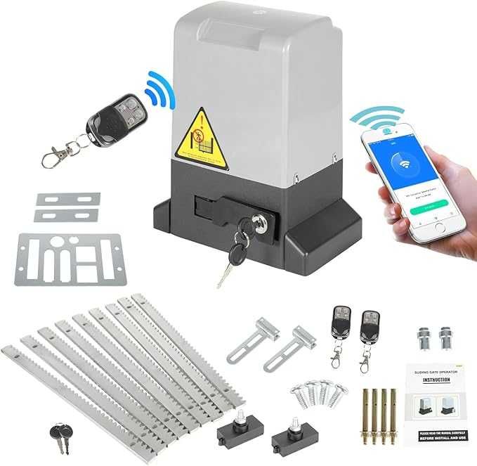 Motor de portão de correr 370W Bluetooth WIFI com comando