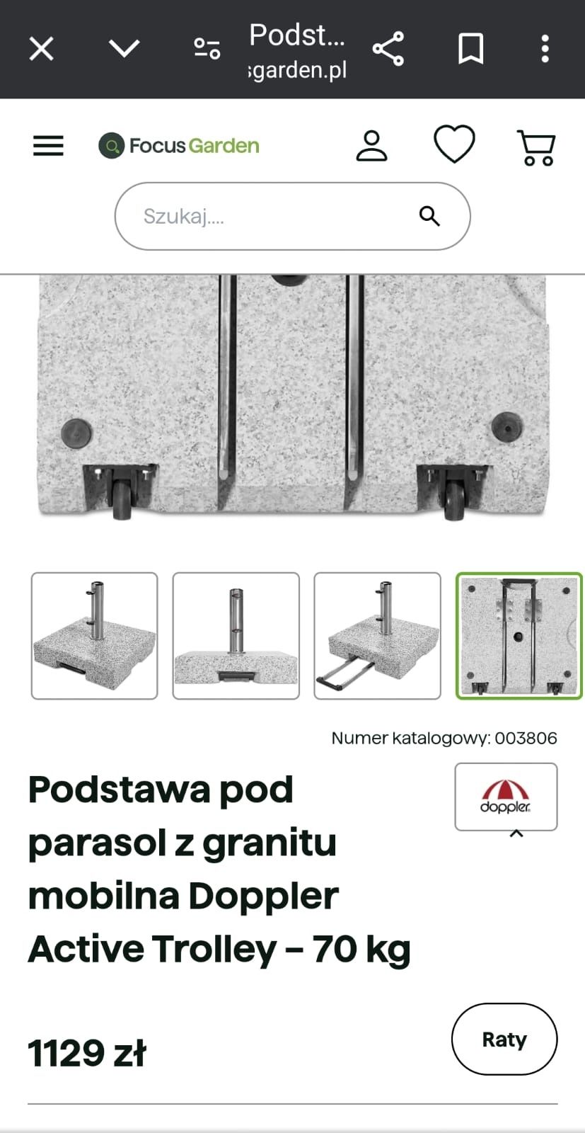 Podstawa parasola KETTLER, granitowa stojak pod parasol do parasola