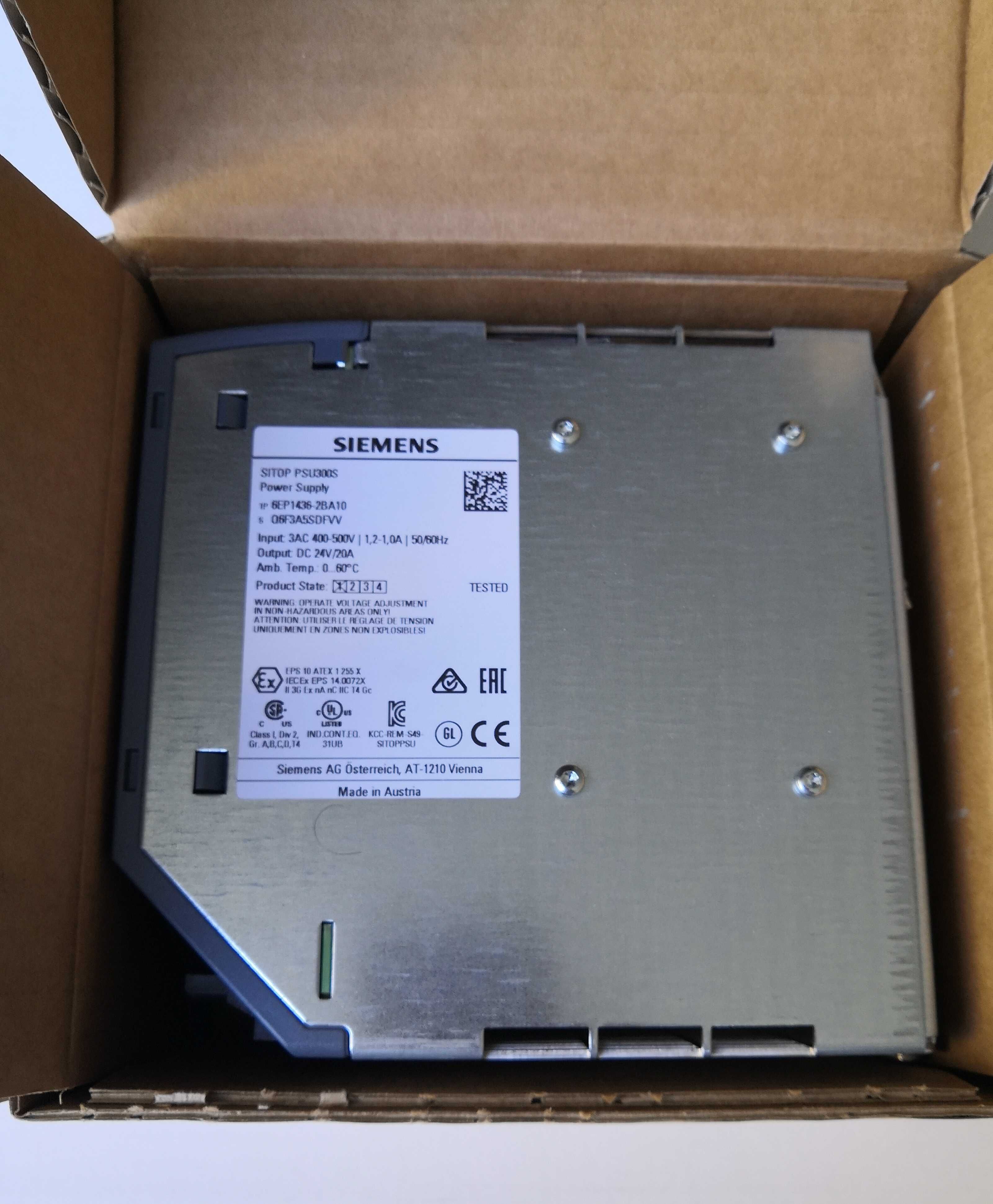 Fonte de alimentação SITOP PSU300S/3AC/DC24V/20A  Ref. 6EP1436-2BA10