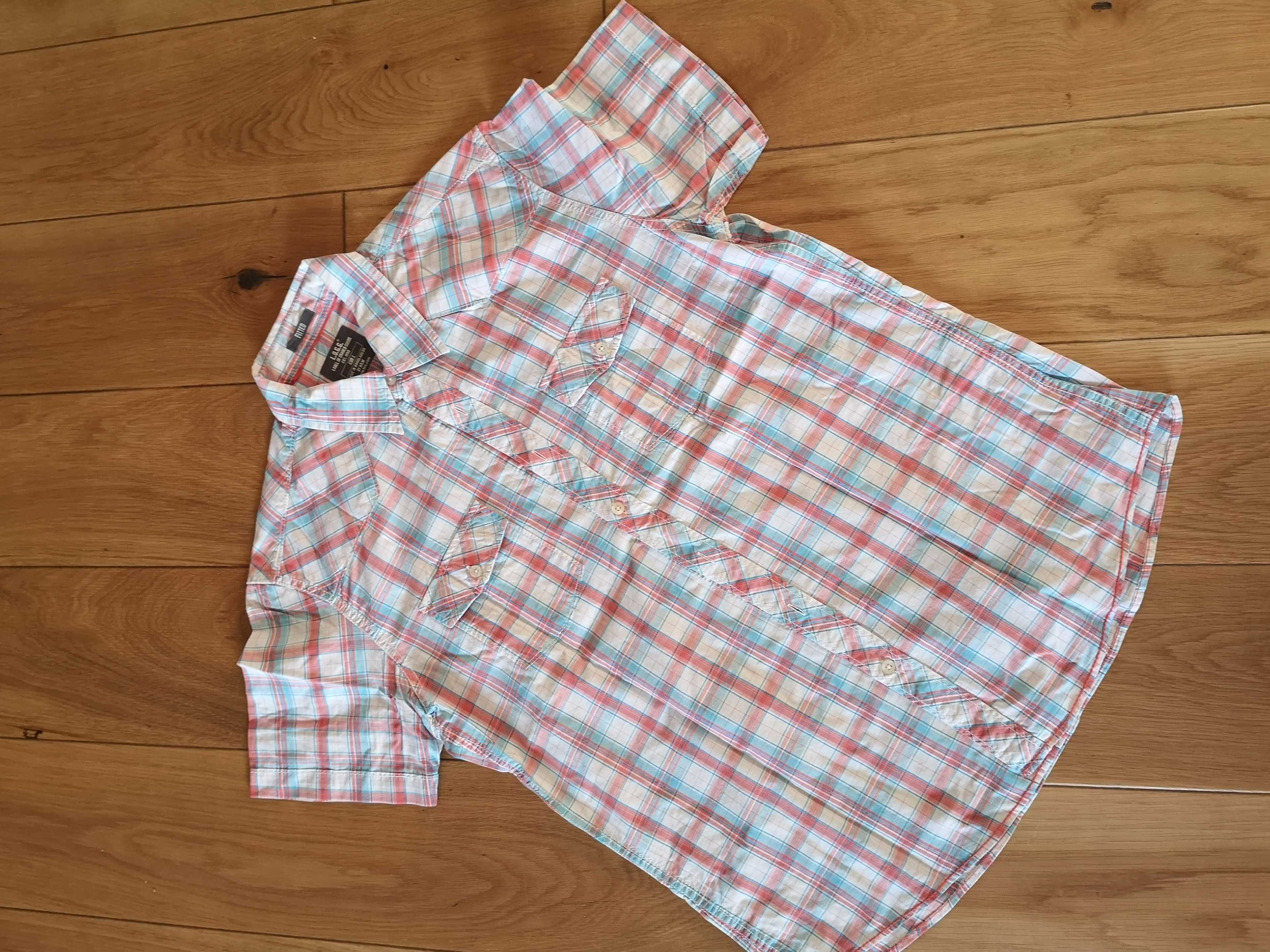 H&M koszula w kratkę z krótkim rękawem r. 40/L