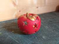 Świecznik świąteczny jabłko dekoracja święta ceramika