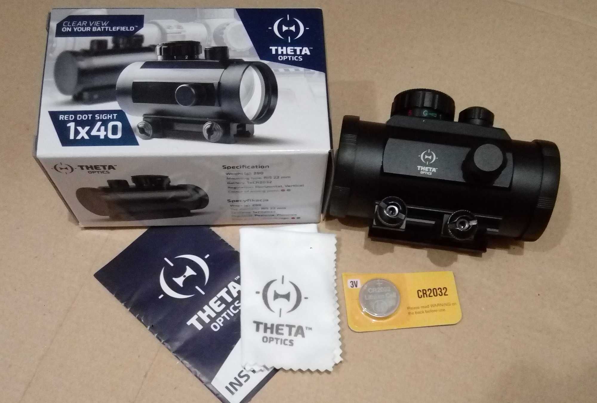 Коллиматорный прицел Theta Optics 1x40 Red Dot для страйкбола. Новый!