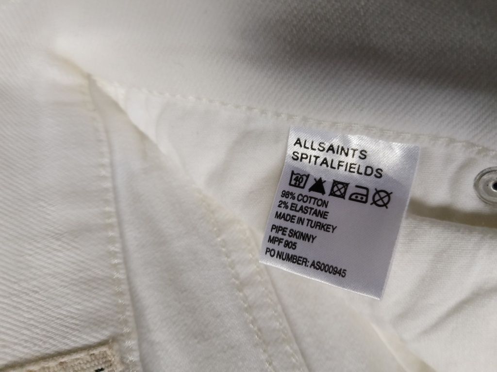 Spodnie jeansowe rurki Allsaints rozmiar 30