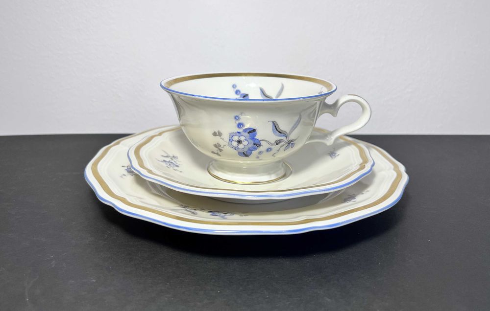 Trio porcelanowe Rosenthal seria "Chippendale" niebieskie kwiaty