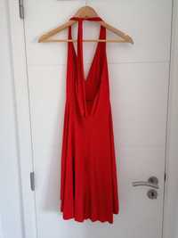 Vestido vermelho plissado curto