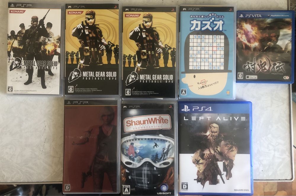 Лот дисків на psp та ps4, ps vita