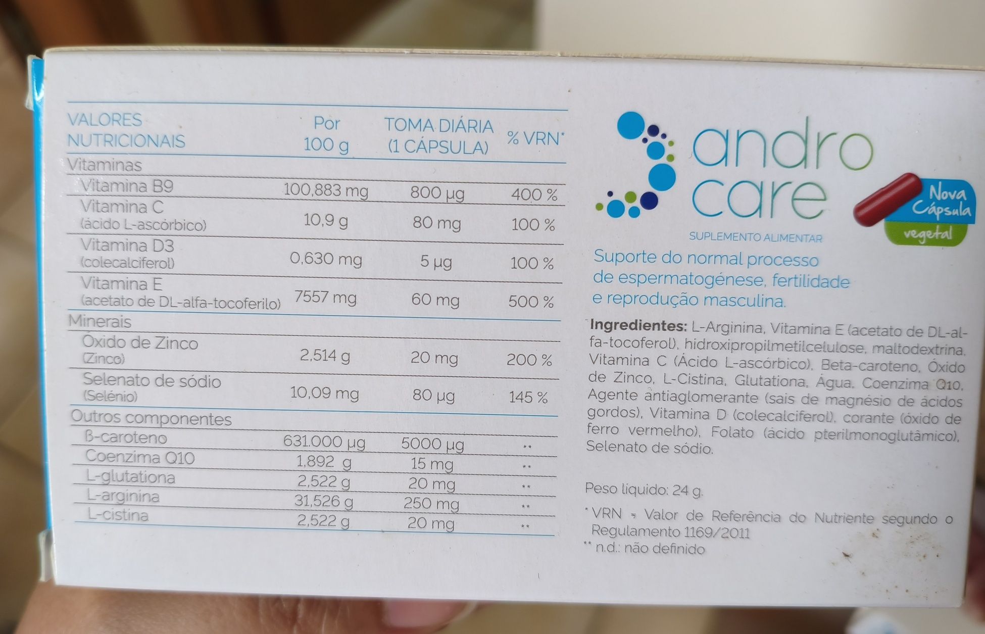 Suplemento alimentar androcare