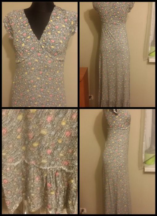 Ciążowa sukienka maxi wzór kolorowa 32/XS