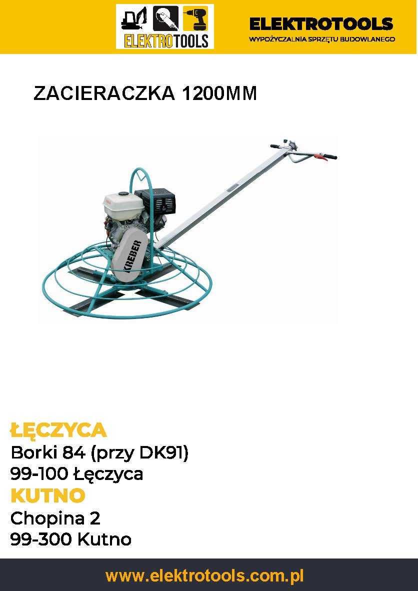 szlifierka frezarka zacieracza do betonu WYNAJEM WYPOŻYCZENIE