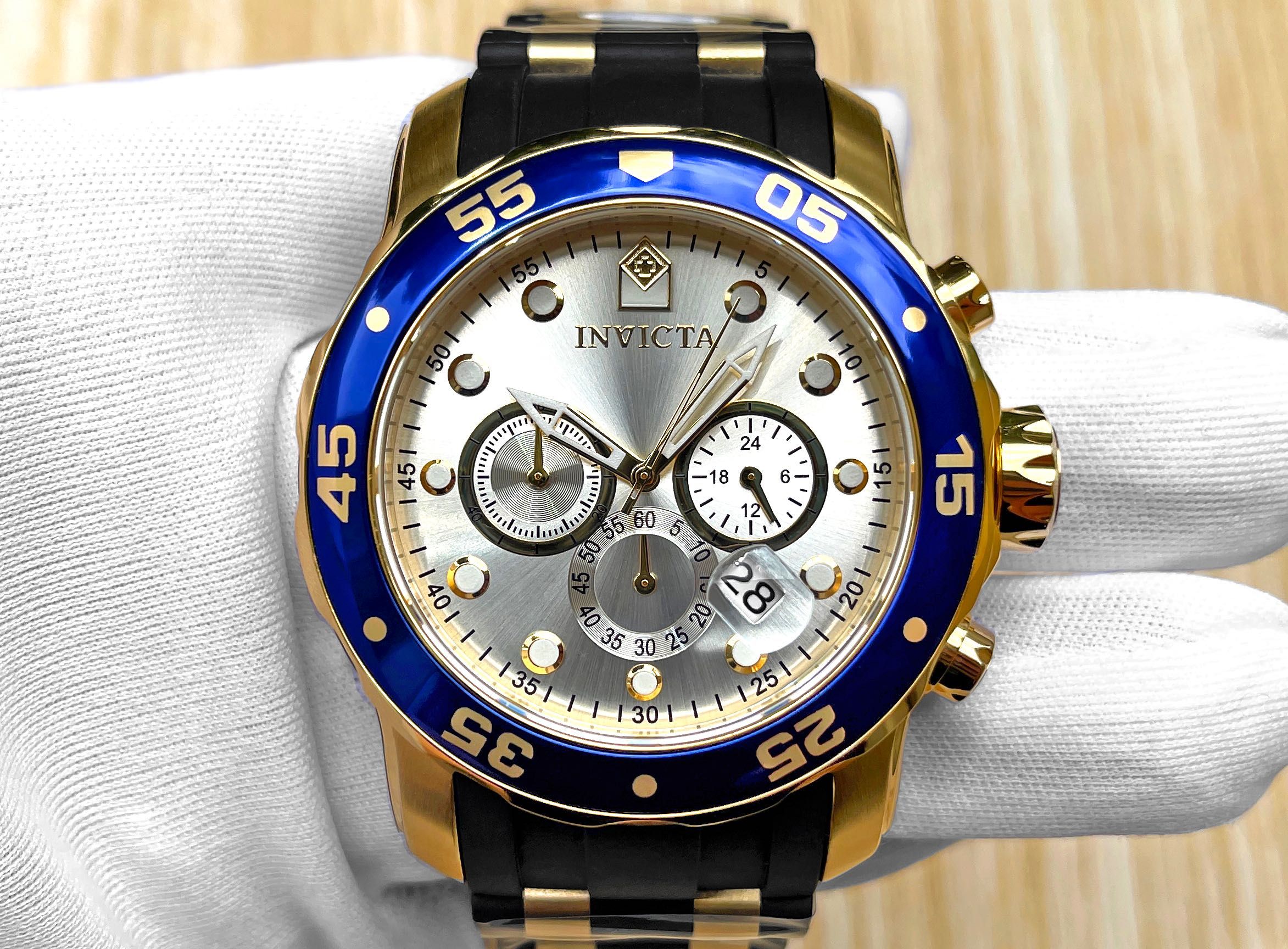 Мужские часы Invicta 17880 Pro Diver Scuba Blue Gold Chronograph