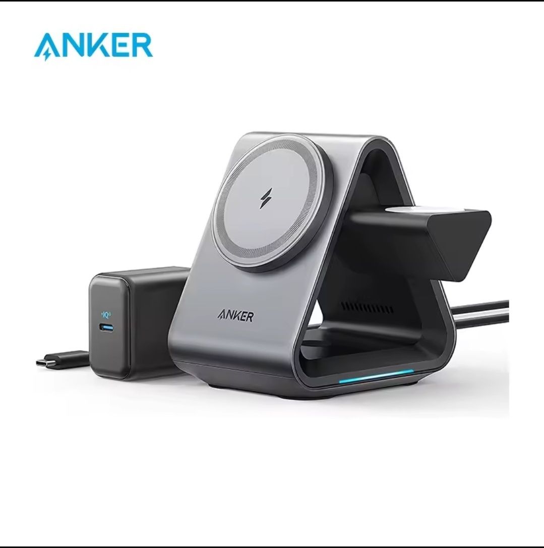 Безпровідна зарядка Anker 737 MagGo MagSafe 15 W 3 в 1 для iPhone, год