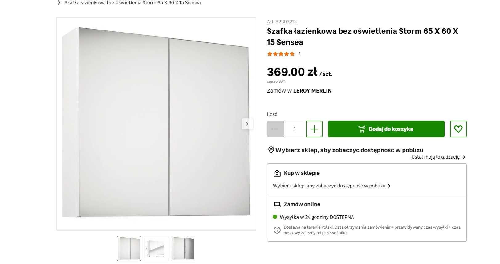 Szafka nad umywalkę