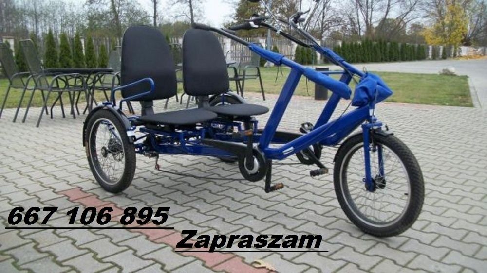 Rower trójkołowy tandem