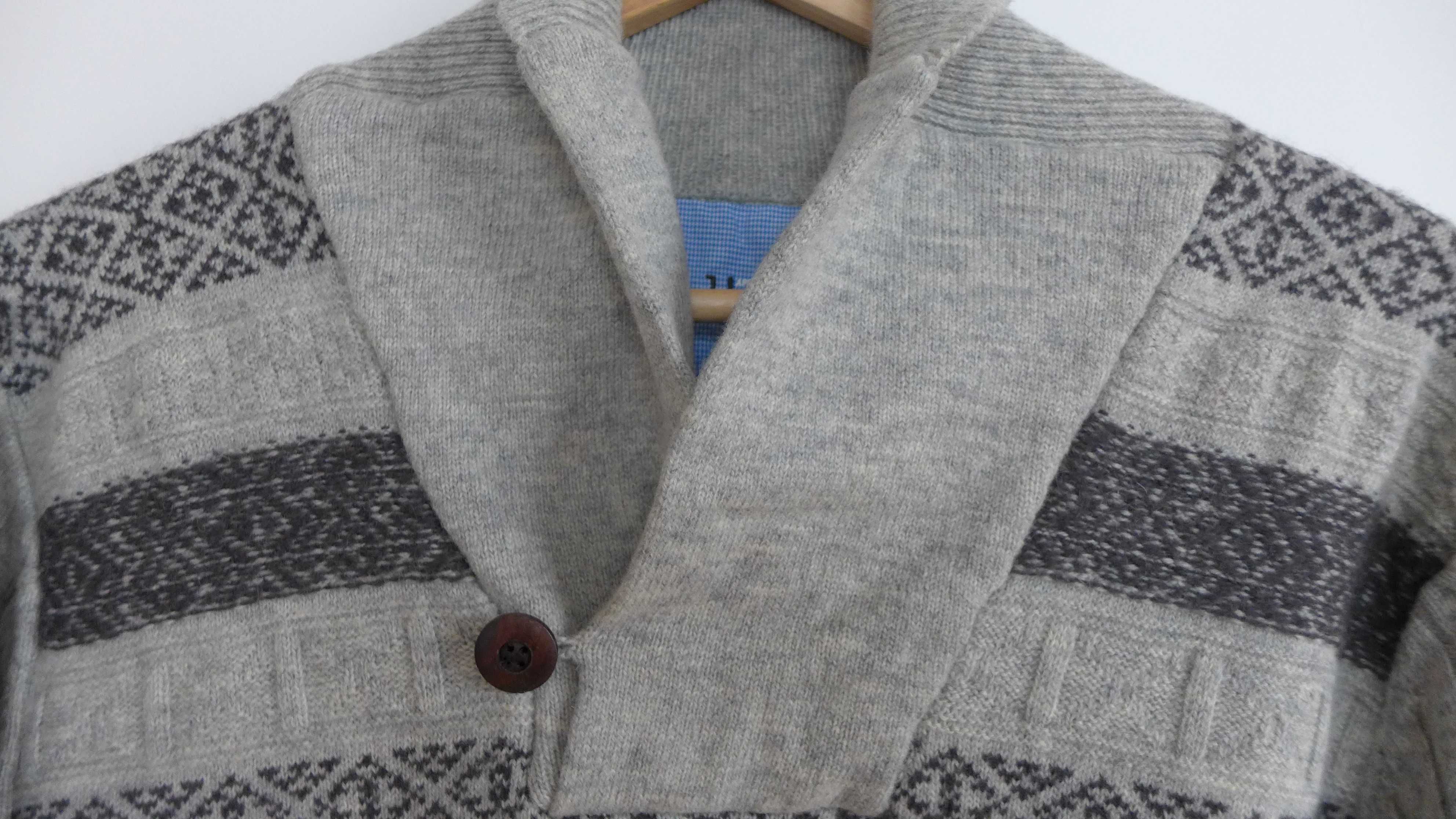 Miejski wełniany lekki sweter męski zamiast marynarki / bluzy L M