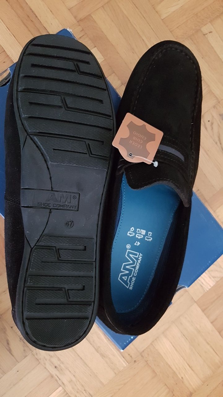 Мокасины из нат.замши Am Shoe 47р,оригинал.
