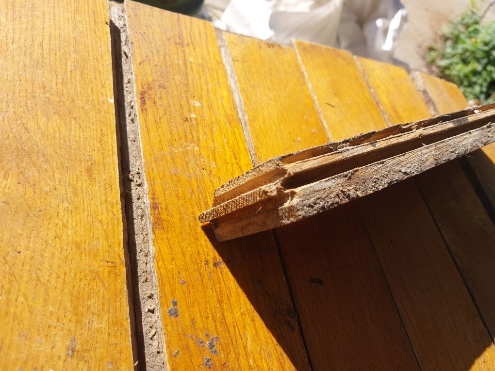 120 sztuk - Dębowa klepka PRL z demontażu 5,4 x 25 cm