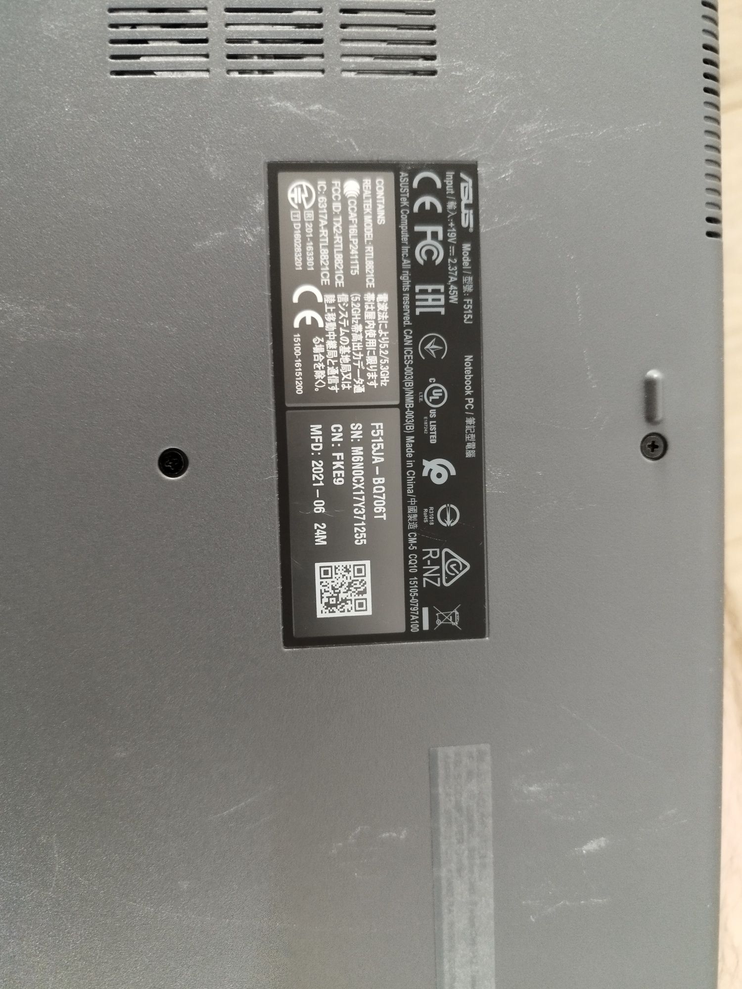 Laptop Asus vivobook  f515ja-bq706t