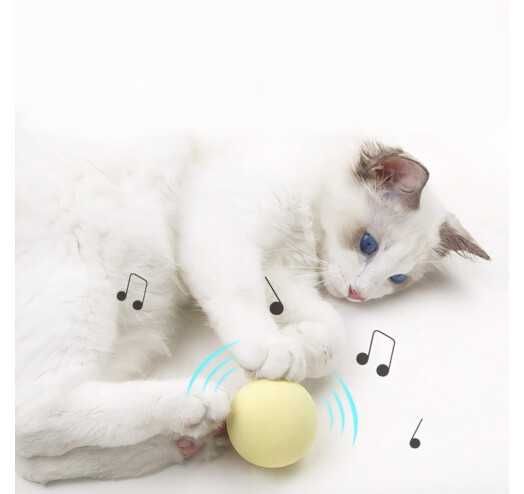 Игрушка для кота сенсорная и звуковая, умный мяч (кошачья мята)